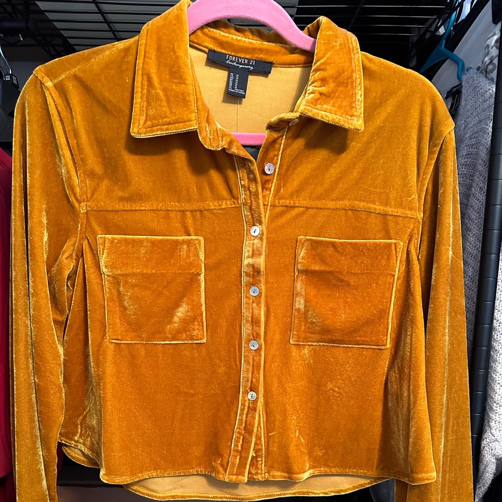 NWT GOLD velvet top